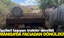 Manisa’da işçileri taşıyan traktör devrildi… Yaralılar var!