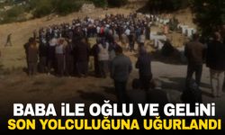 Mersin’de öldürülen baba ile oğlu ve gelini son yolculuğuna uğurlandı