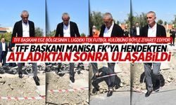 TFF Başkanı Hacıosmanoğlu Manisa'da tesislere girmek için hendekten atladı!