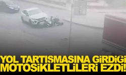 Tüyler ürperten olay… Yol tartışmasına girdiği motosikletlileri ezdi!