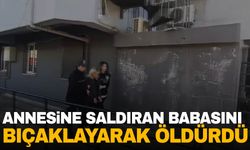 Annesine saldıran babasını bıçaklayarak öldürdü