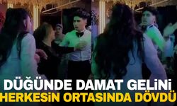 Düğünde damat gelini herkesin ortasında dövdü