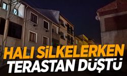 Genç kız halı silkelerken 7 metre yükseklikten düştü!