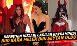 Defne Samyeli'nin Kızları Cadılar Bayramı'nda Şeytan ve Kara Melek Oldu