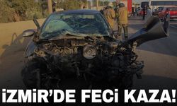 İzmir’de feci kaza! Servis minibüsüyle otomobil kafa kafaya çarpıştı