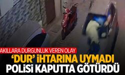 İzmir’de sürücü ‘dur’ ihtarına uymadığı gibi polisi de 300 metre kaputta götürdü!