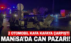 Manisa’da kahreden kaza! Kavşakta iki otomobil kafa kafaya çarpıştı