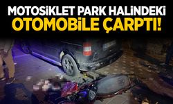 Manisa’da motosiklet park halindeki otomobile çarptı!