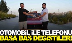 Güldürürken düşündüren takas… Otomobil ile telefonu başa baş değiştiler!