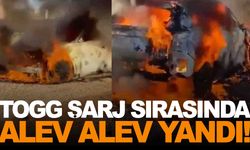 Şarj edilen Togg alev alev yandı!