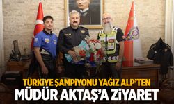 Türkiye şampiyonu Yağız Alp’ten Müdür Aktaş’a ziyaret