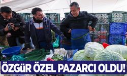 Özgür Özel pazar tezgahına geçip lahana sattı