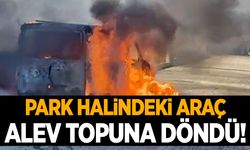 Ege’de park halindeki araç alev alev yandı!