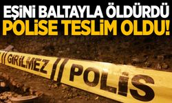 Eşini baltayla öldürdü! Polislere teslim oldu