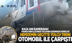 Manisa’da yürekleri ağza getiren kaza! Yolcu treni ile otomobil çarpıştı!