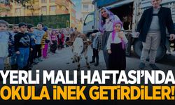 Afyonkarahisar'da Yerli Malı Haftası’nda okula inek getirdiler