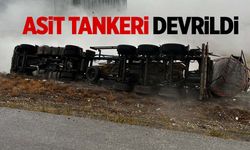 Facianın eşiğinden dönüldü! Asit tankeri devrildi: 1 ölü