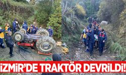 İzmir’de traktör devrildi: Yaralılar var!