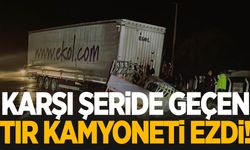 Manisa - Denizli Karayolunda kaza! Karşı şeride geçen tır kamyonu ezdi