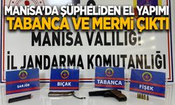 Manisa'da şüpheliden el yapımı tabanca ve mermi çıktı