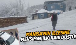 Manisa’nın ilçesinde kar yağışı yüzleri güldürdü!