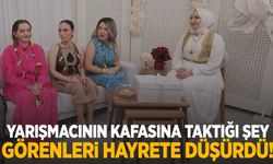 Yarışmada kafasına taktığı şey görenleri hayrete düşürdü