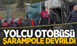 Yolcu otobüsü şarampole devrildi!