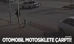 Kırmızı ışıkta geçen otomobil motosiklete çarptı: 1 yaralı