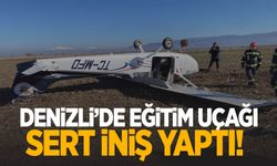 Eğitim uçağı Denizli'de sert iniş yaptı!