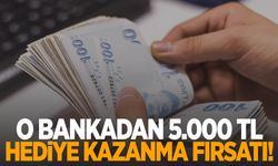 O bankadan müşterilerine 5.000 TL hediye kazanma fırsatı!