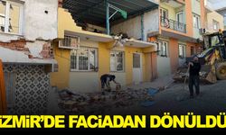 İzmir'de faciadan dönüldü… Freni boşalan kamyon eve çarptı