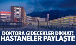 Manisa'da doktora gidecekler dikkat! Hastaneler paylaştı...