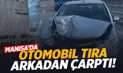 Manisa’da kaza… Otomobil tıra arkadan çarptı: 4 yaralı