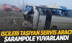 Tekstil işçilerini taşıyan servis aracı şarampole yuvarlandı: 1 ölü, 16 yaralı