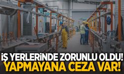 Tüm işyerlerinde zorunlu! Yapmayana ceza var