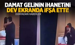 Düğünde şok eden anlar… Damat gelinin uygunsuz görüntülerini dev ekranda ifşa etti!