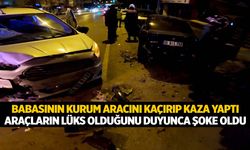 İzmir’de babasının kurum aracını kaçıran alkollü genç 5 araca çarptı!