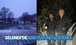 Selendi'de kar yağışı yüzünü gösterdi