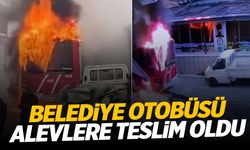 Belediye otobüsü cayır cayır yandı!