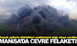 Manisa’da şoke eden olay… Kaçak yollarla döktükleri endüstriyel atığı ateşe verdiler