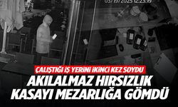Affedilen hırsız aynı iş yerini ikinci kez soydu… Kasayı mezarlığa gömdü