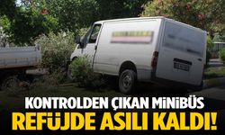 Aydın’da ilginç kaza… Kontrolden çıkan minibüs refüjde asılı kaldı!