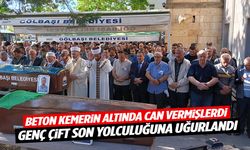 Dekoratif beton kemerin altında can verdiler: Genç çift son yolculuklarına uğurlandı