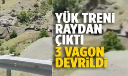 Elazığ’da zemin kaydı! Bakır cevheri taşıyan vagonlar raydan çıkarak devrildi