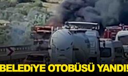 İzmir’de belediye otobüsü alev alev yandı