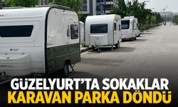 Güzelyurt’ta sokaklar karavan parka döndü