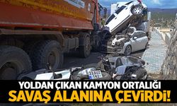 Kontrolden çıkan kamyon 13 motosiklet ile 2 otomobili biçti!