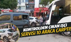 Manisa’da kaza… İşçi servisi park halindeki 10 araca çarptı!