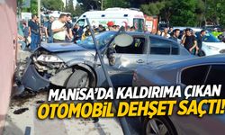 Manisa'da otomobil yayaların arasına daldı