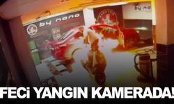 Manisa’daki feci yangın güvenlik kamerasında!